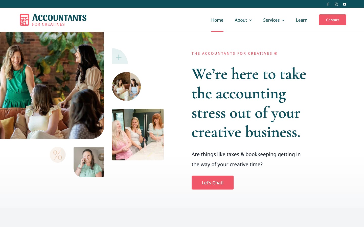 The Accountants for Creatives website